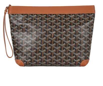 Conti Pouch, &pound;950, Accessories, Black/Brown, Canvas, Front view